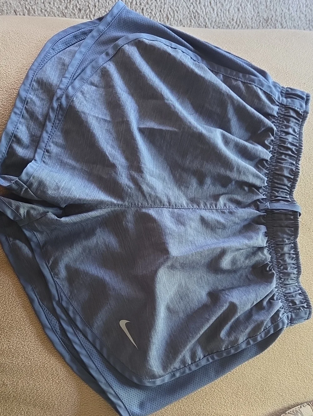 Nike Slate Blue Women's Running Shorts with Swoosh